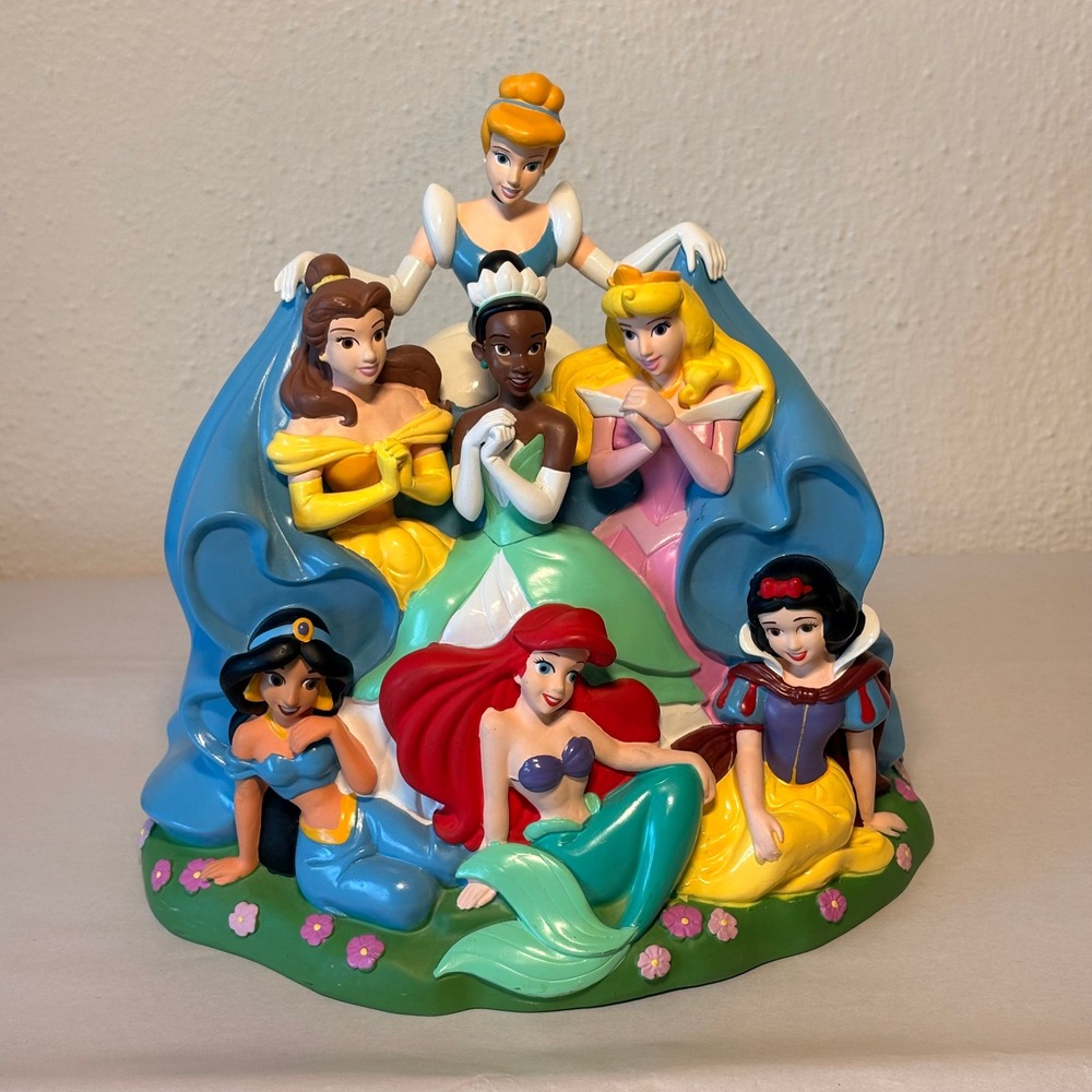 Disney Princess Piggy Bank Kids OS Blue Good Vintage Figurine Disney Parks